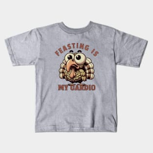 Humor Turkey Funny Thanksgiving Textured Grunge Design Kids T-Shirt